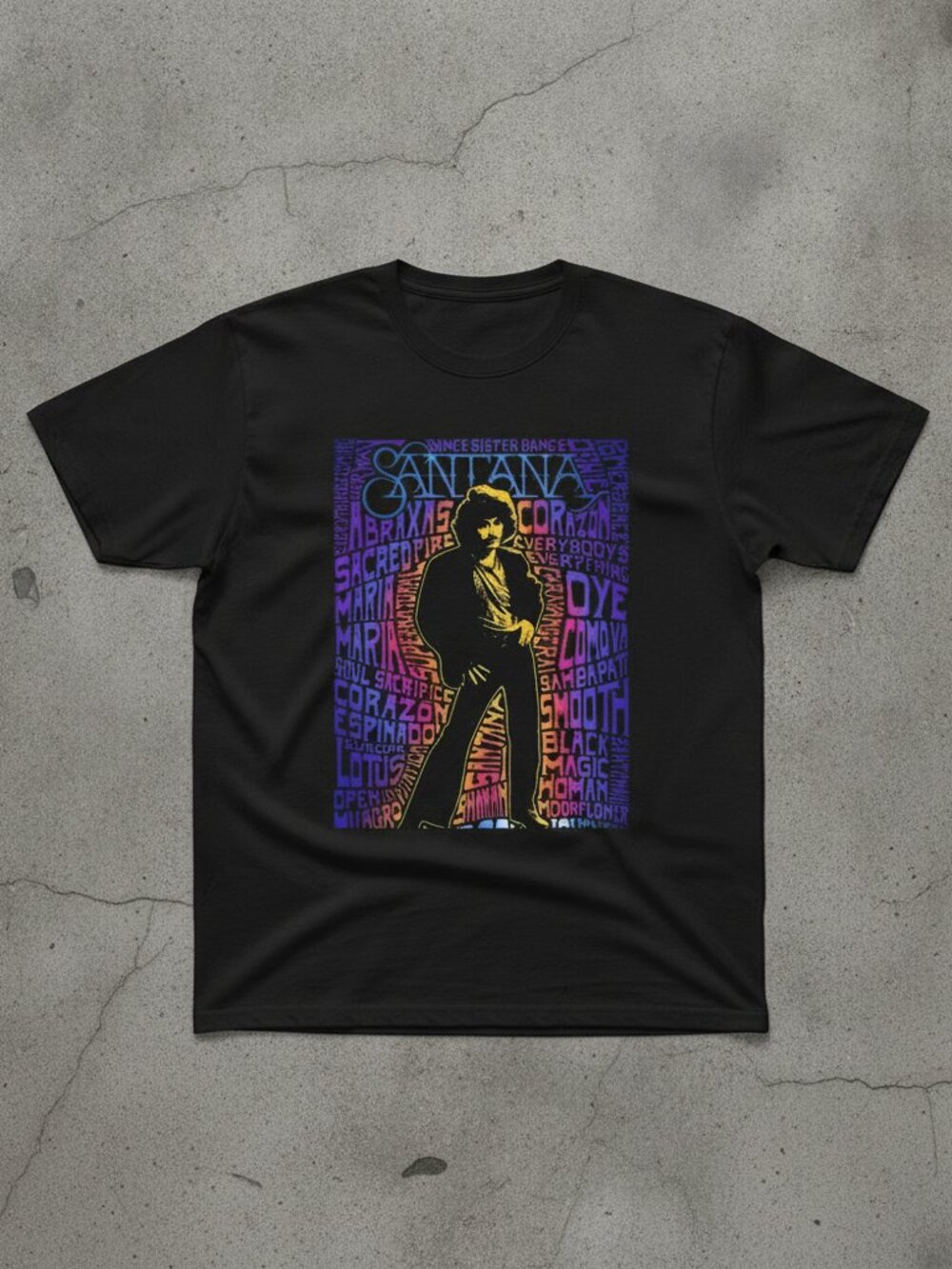 Santana Vintage Music Graphic T-Shirt Carlos Santana Classic Rock Album Art